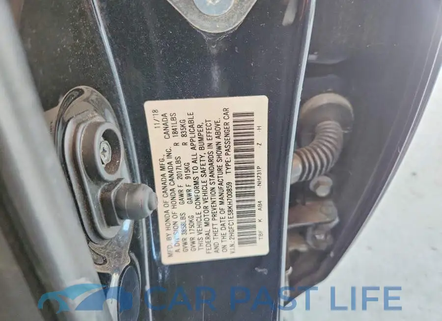 2HGFC1E58KH700859# 12