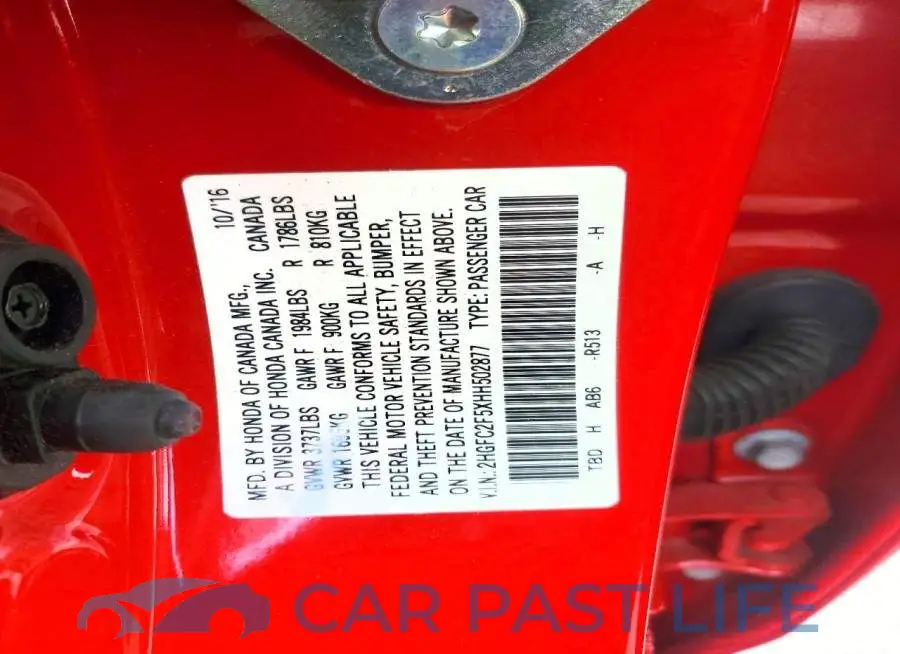 2HGFC2F5XHH502877# 12