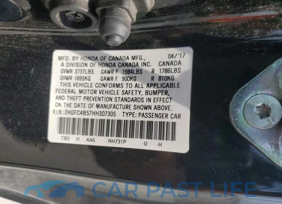 2HGFC4B57HH307305# 12