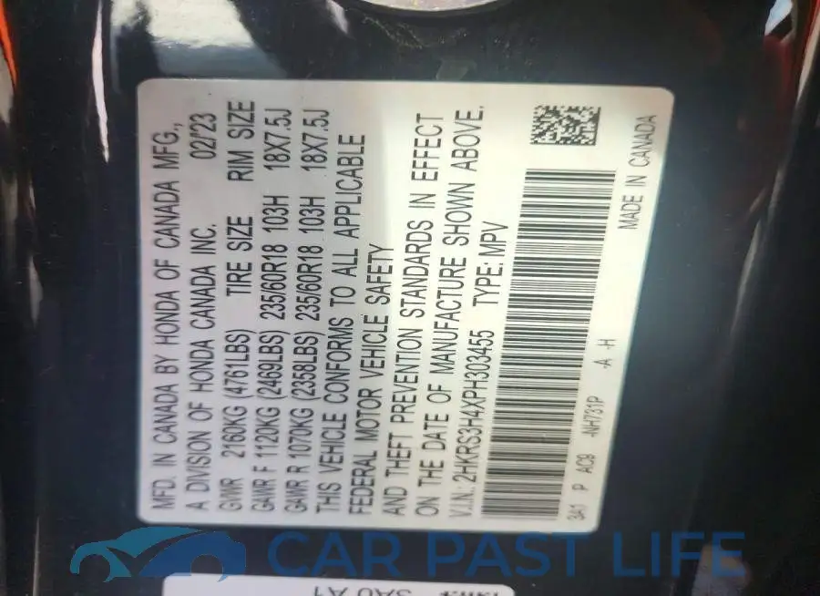2HKRS3H4XPH303455# 13