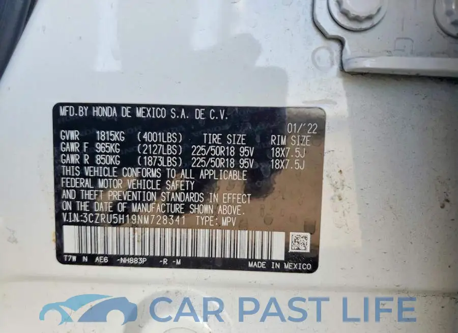 3CZRU5H19NM728341# 13