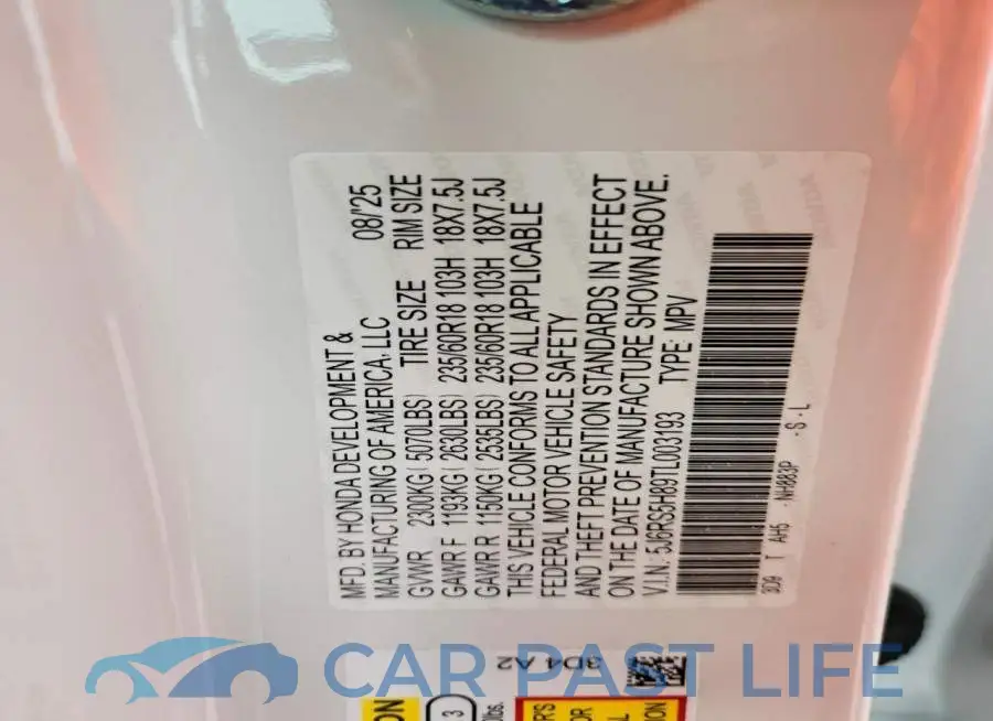 5J6RS5H89TL003193# 13