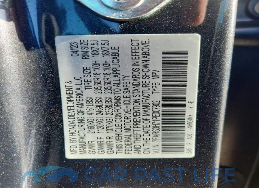 7FARS3H71PE007902# 13