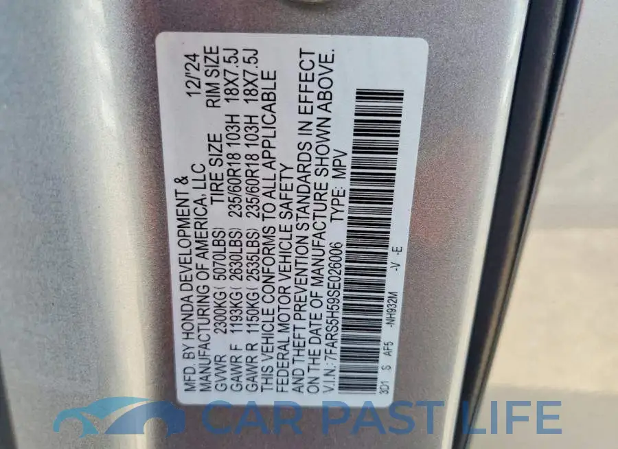 7FARS5H59SE026006# 13