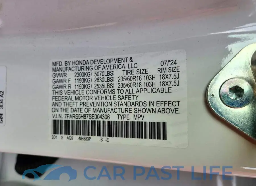 7FARS5H87SE004306# 13