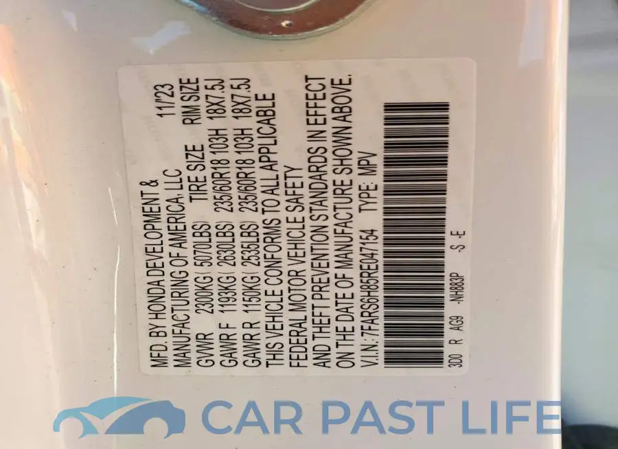 7FARS6H85RE047154# 14