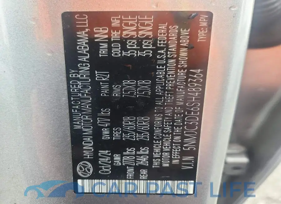 5NMJC3DE6SH489364# 13