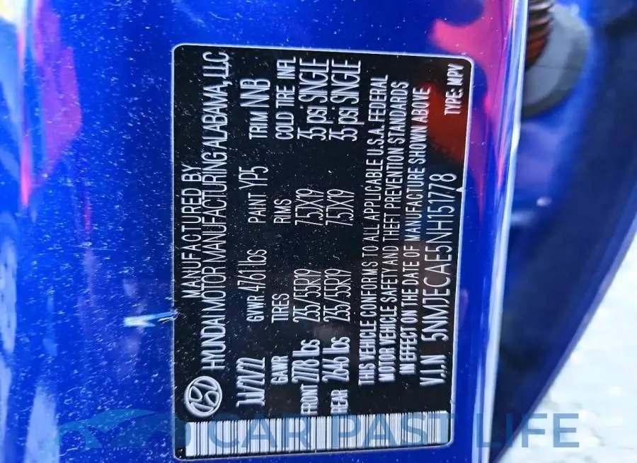 5NMJECAE5NH151778# 13