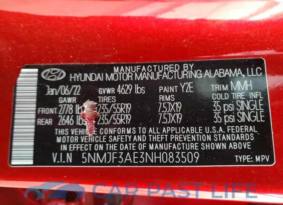 5NMJF3AE3NH083509# 13
