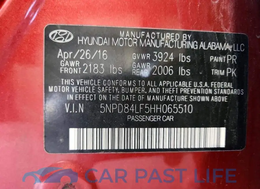 5NPD84LF5HH065510# 12
