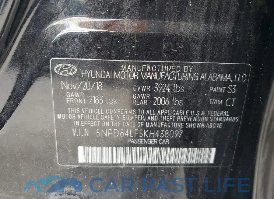5NPD84LF5KH438097# 12