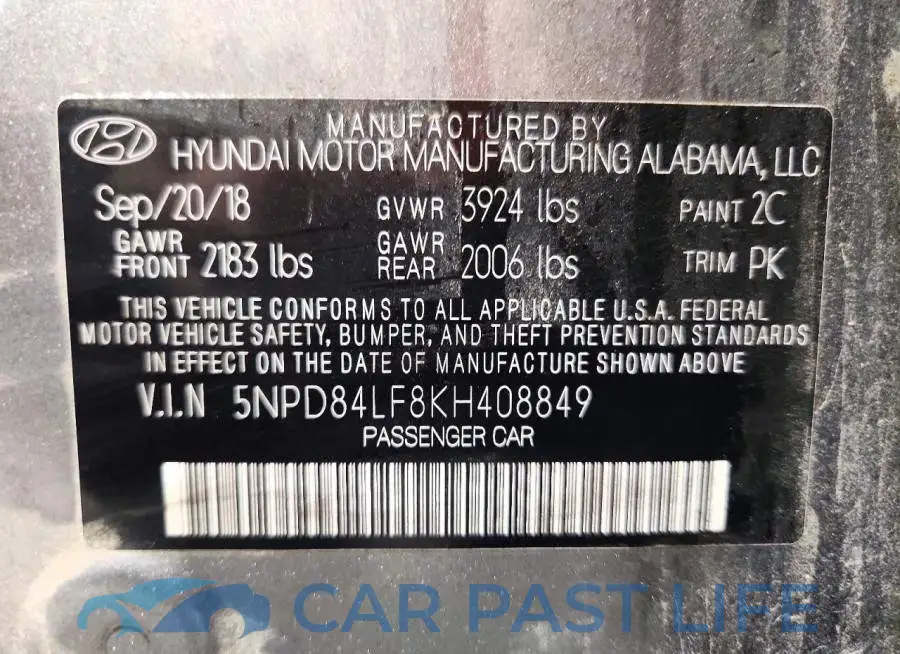 5NPD84LF8KH408849# 13