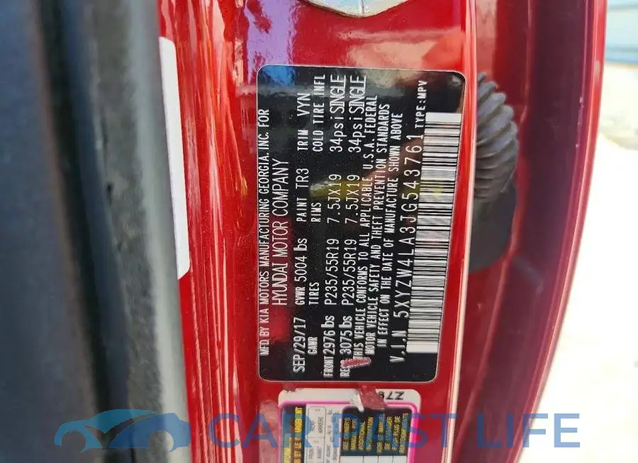 5XYZW4LA3JG543761# 12