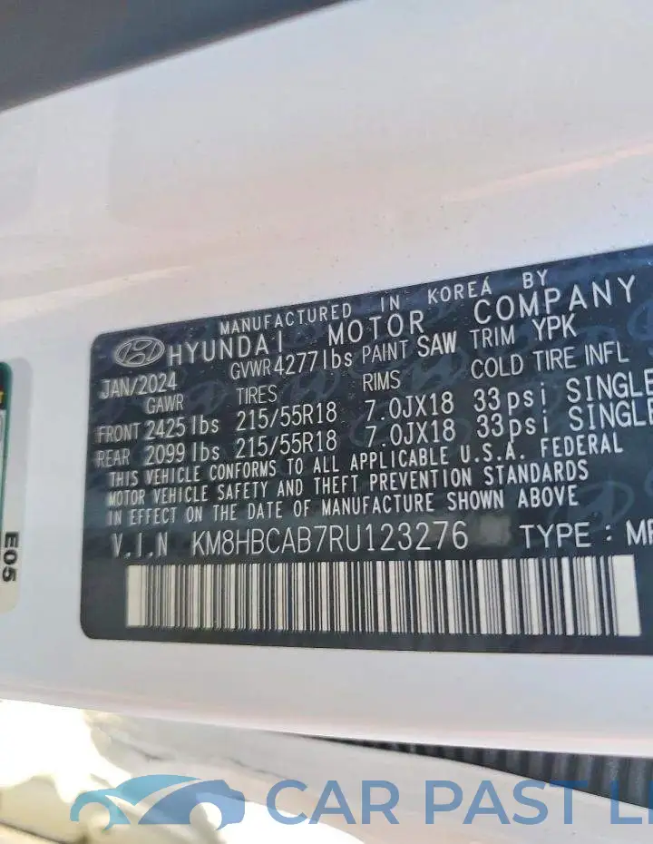 KM8HBCAB7RU123276# 13
