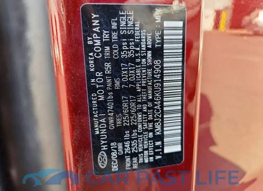 KM8J2CA46KU914908# 13
