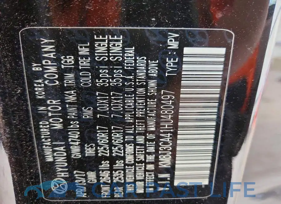 KM8J3CA41HU480497# 13