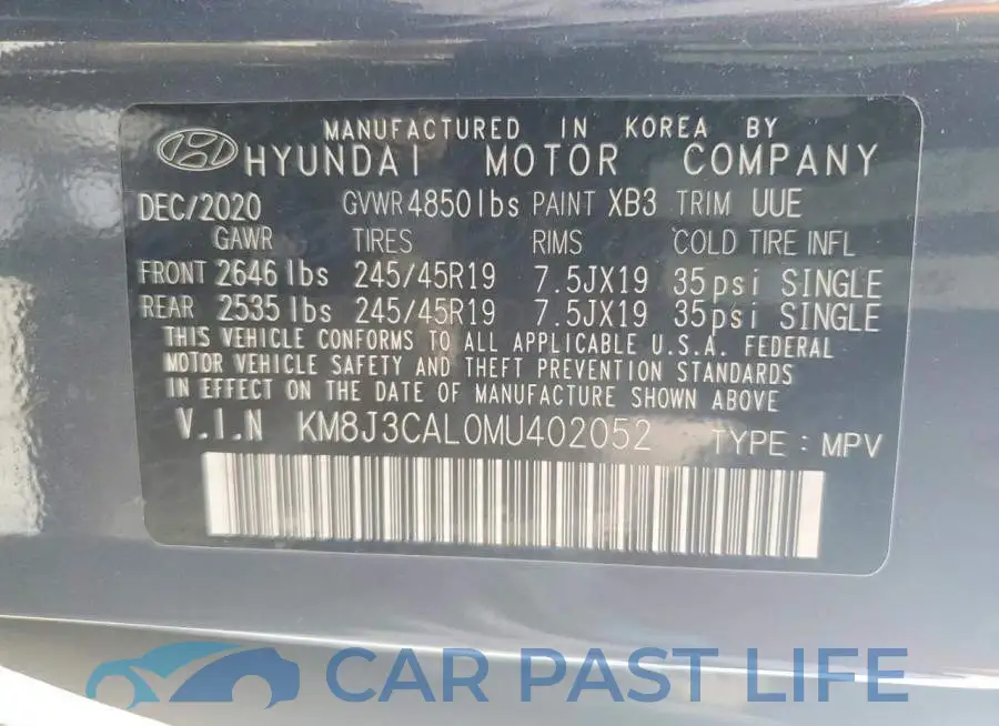 KM8J3CAL0MU402052# 13