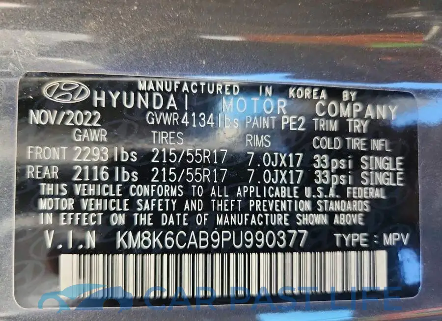 KM8K6CAB9PU990377# 13