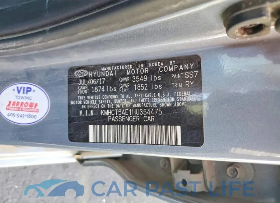KMHCT5AE1HU354475# 13