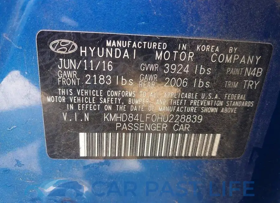 KMHD84LF0HU228839# 12