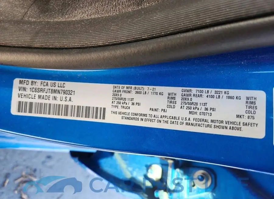 1C6SRFJT8MN790321# 12