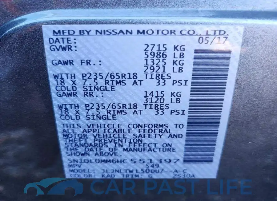 5N1DL0MM6HC551397# 13