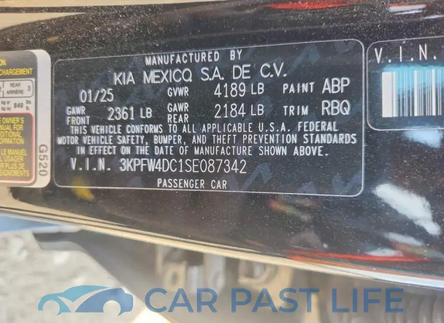 3KPFW4DC1SE087342# 13