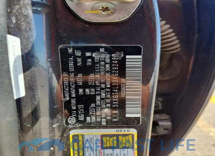 5XXGT4L33KG292487# 12