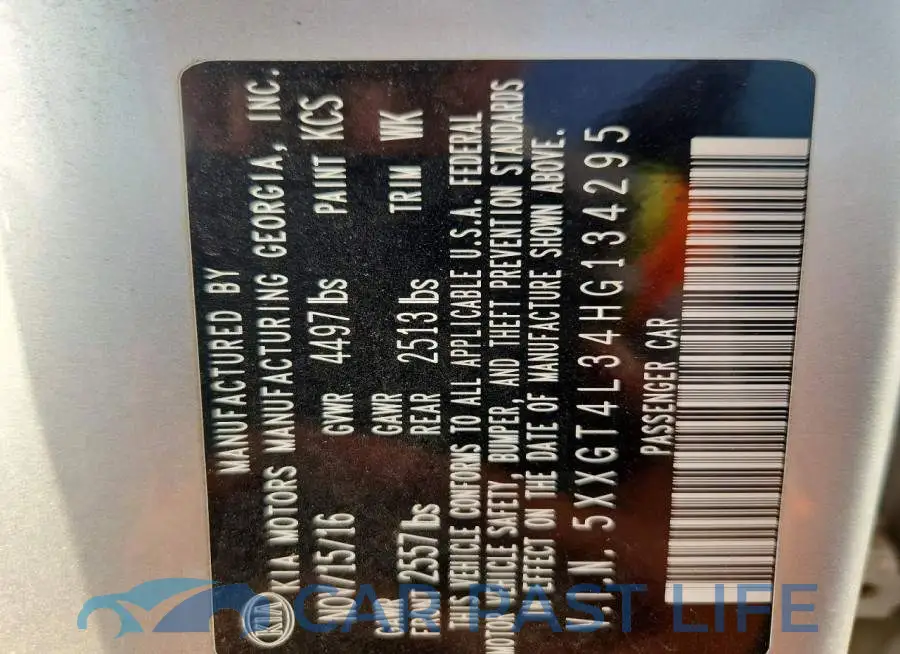 5XXGT4L34HG134295# 12