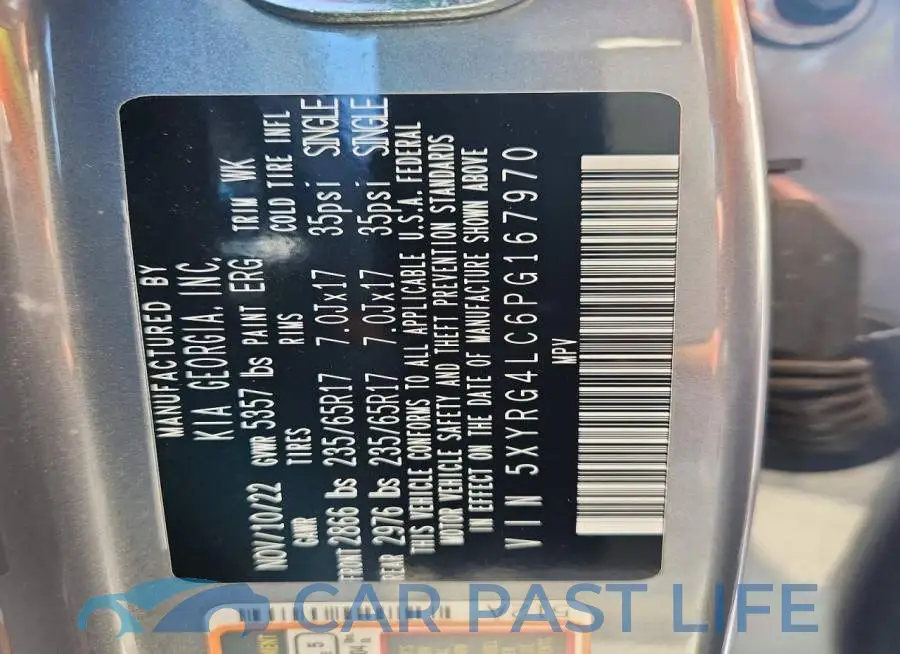 5XYRG4LC6PG167970# 14