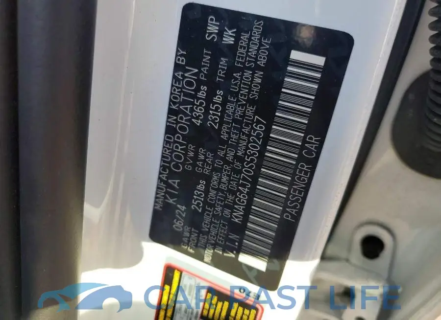 KNAG64J70S5302567# 12