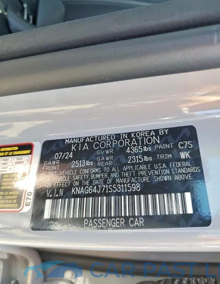 KNAG64J71S5311598# 12