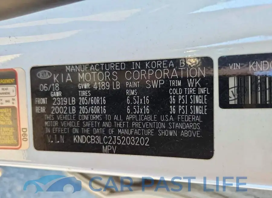KNDCB3LC2J5203202# 12