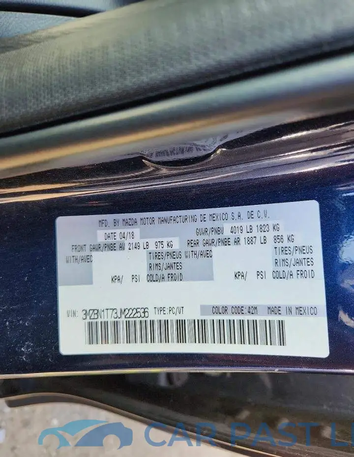 3MZBN1T73JM222536# 12