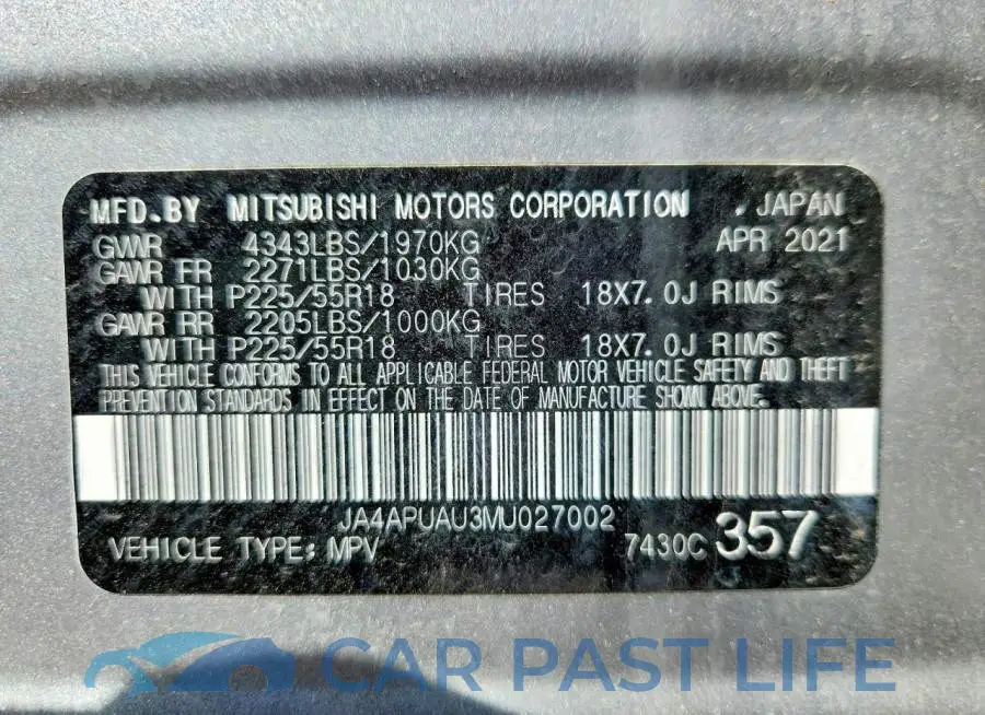 JA4APUAU3MU027002# 13
