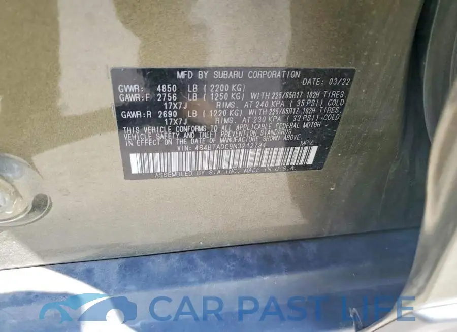 4S4BTADC9N3212794# 12