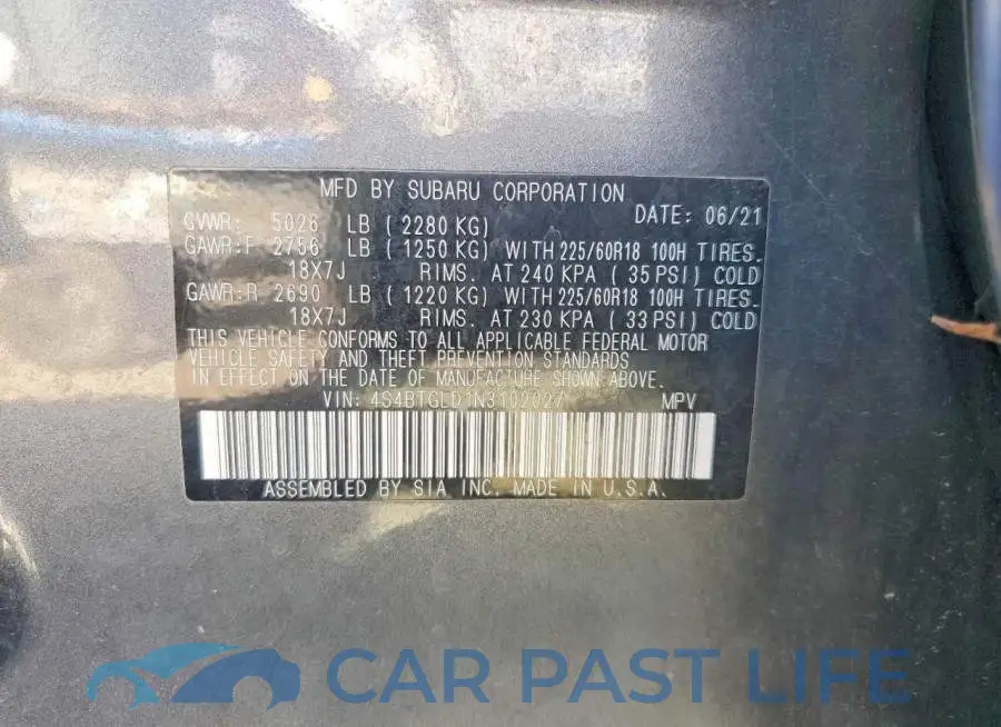 4S4BTGLD1N3102027# 13