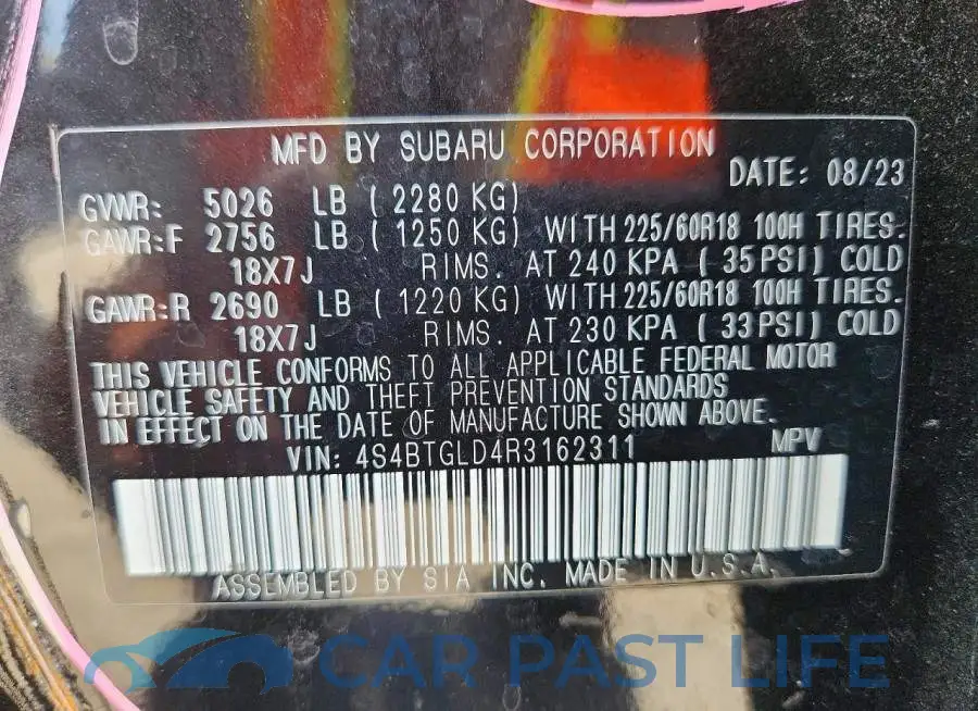 4S4BTGLD4R3162311# 13
