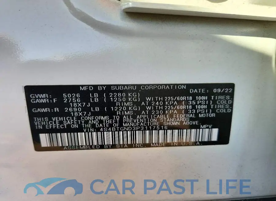 4S4BTGND3P3117516# 12