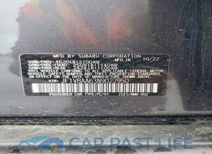 JF1VBAA63N9022950# 12