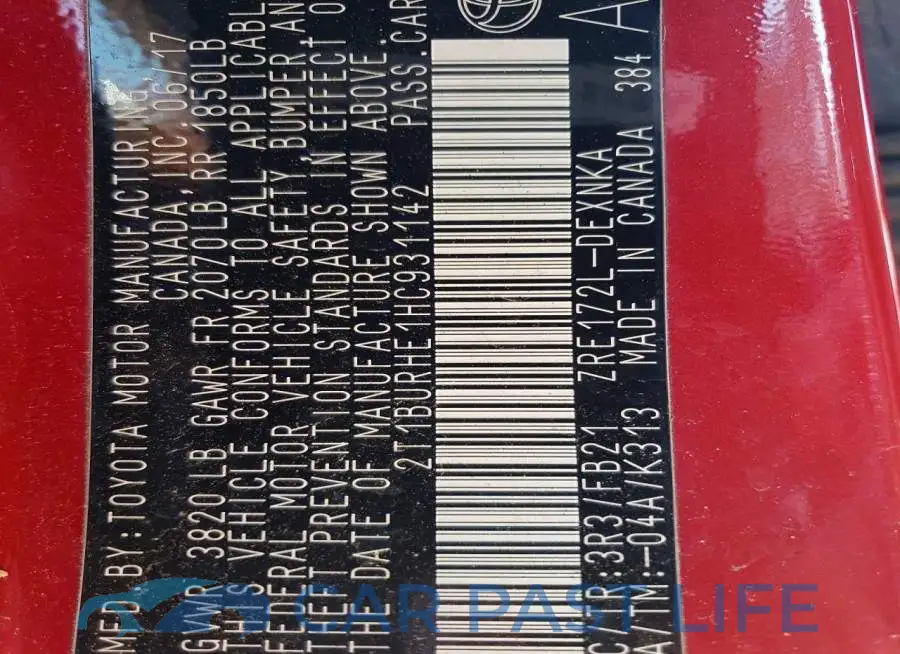 2T1BURHE1HC931142# 12