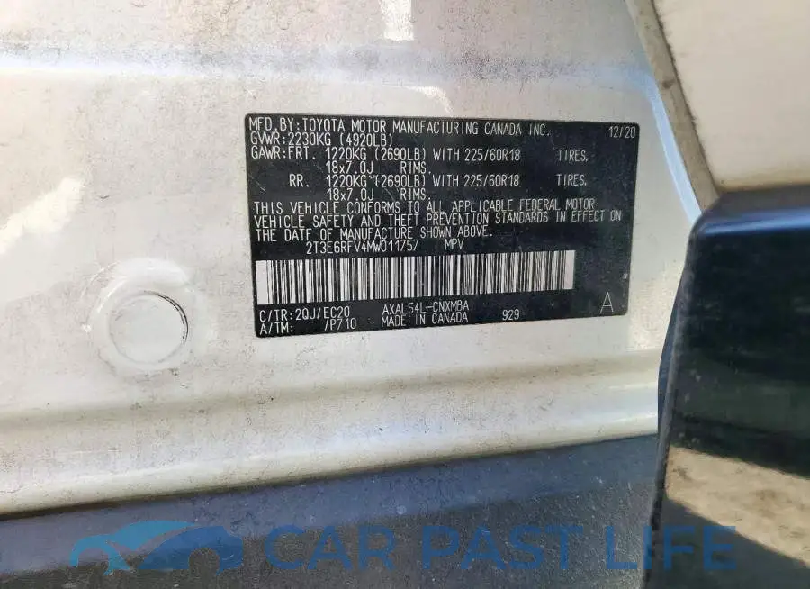 2T3E6RFV4MW011757# 13