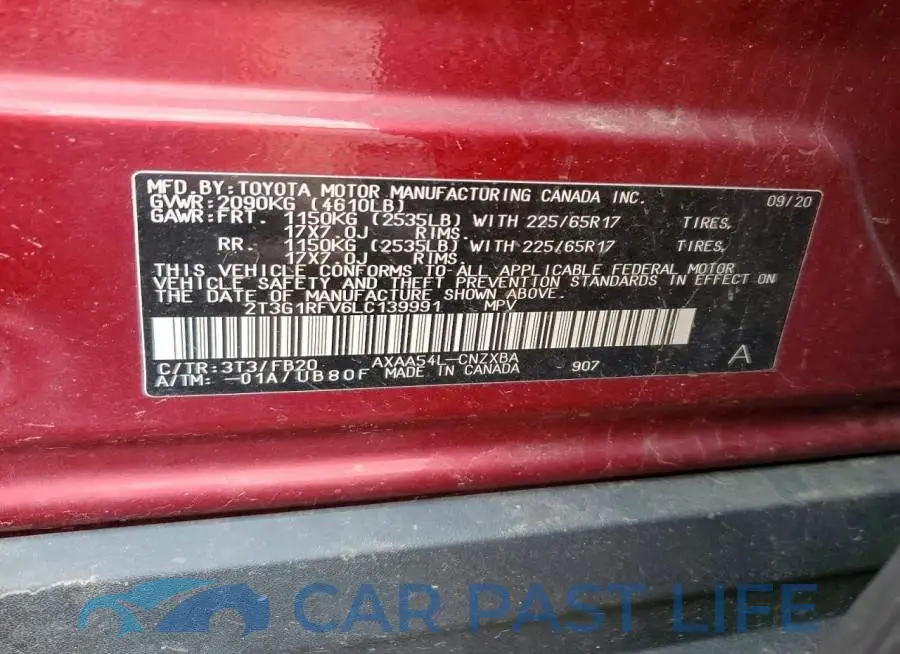 2T3G1RFV6LC139991# 14