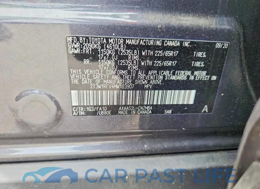 2T3W1RFV4MW103907# 13