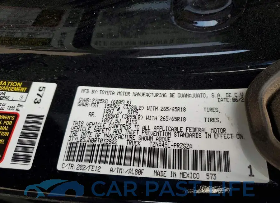 3TYLB5JN0RT032802# 12