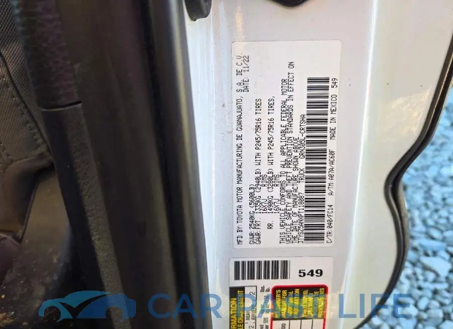 3TYSZ5ANXPT118087# 13