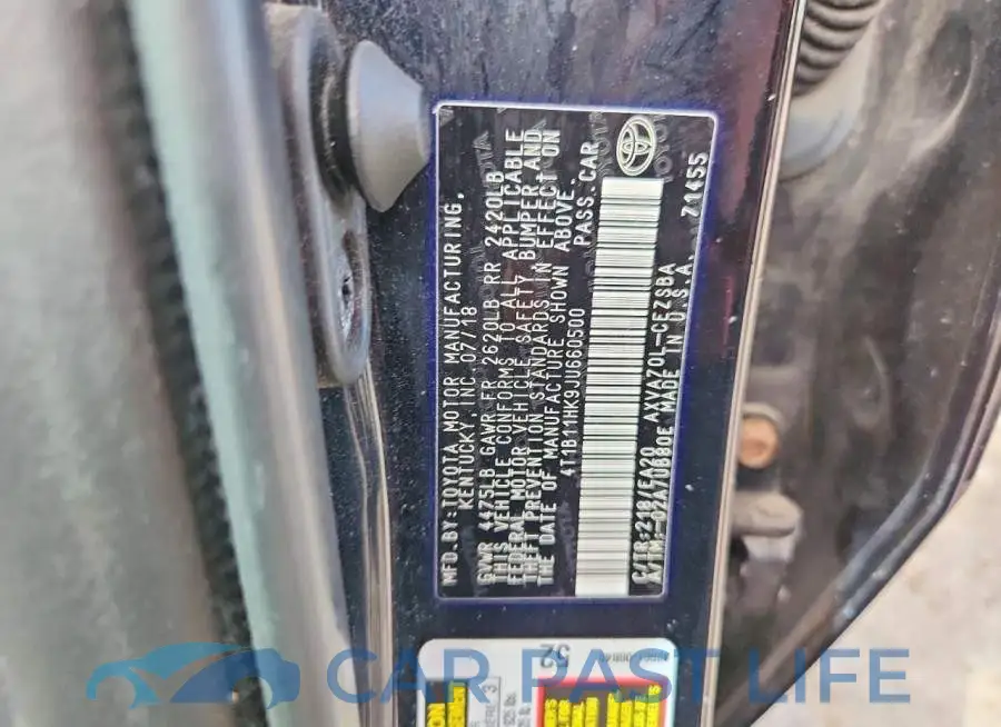 4T1B11HK9JU660500# 12
