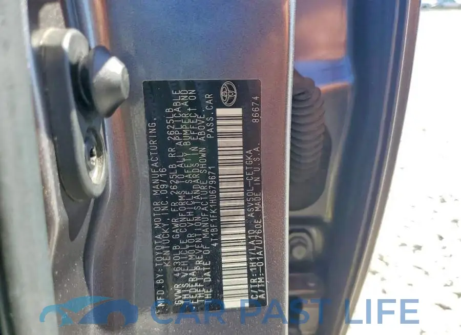4T1BF1FK1HU679671# 12