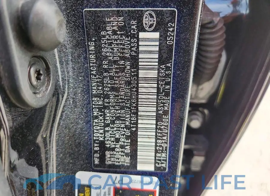 4T1BF1FK6HU430511# 13