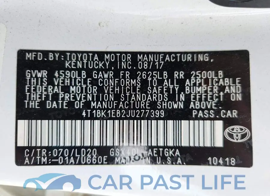 4T1BK1EB2JU277399# 12